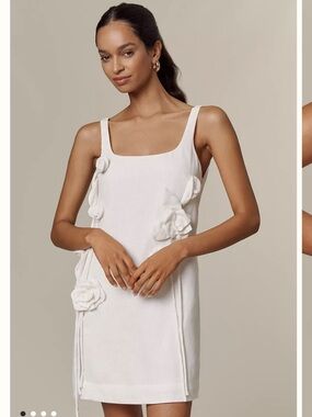 Farm Rio 3D Floral Linen Mini Dress